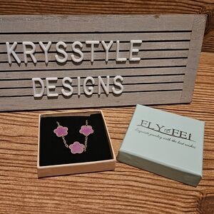 Gold and Purple Clover Bracelet